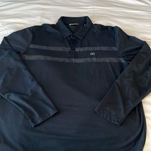 Travis Mathew Long sleeve polo with stripes